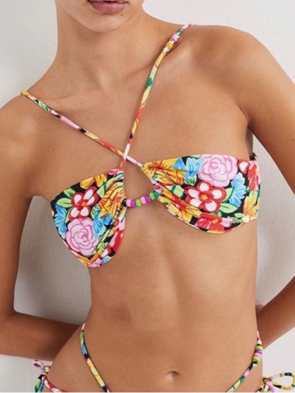 For Love & Lemons Tiana Floral Bikini Top - Multi Color